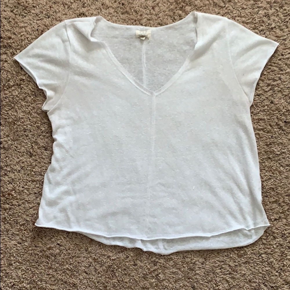 White V-neck Shirt